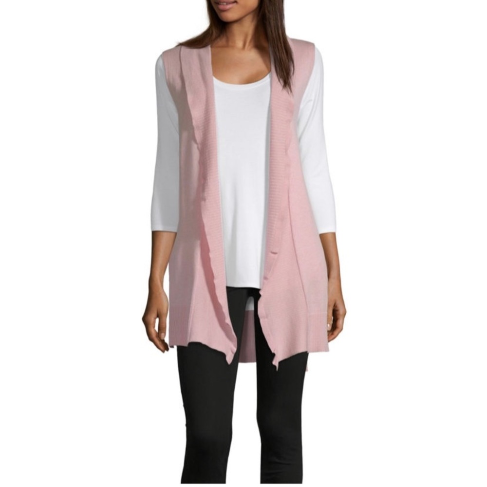 NWT Liz Claiborne Sleeveless Open Front Cardigan